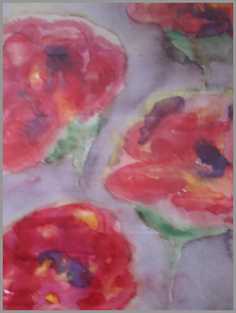 030 Store rosenknopper - Akvarel p papir 41 x 29 cm - Alettes Maleri (akvarel og akryl)