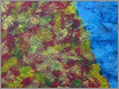 048 Valmuemark - Akryl p lrred 40 x 50 cm - Alettes Maleri (akvarel og akryl)