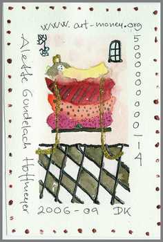 095 Art money 2006-009 - Akvarel p papir 18 x 12 cm - Alettes Maleri (akvarel og akryl)