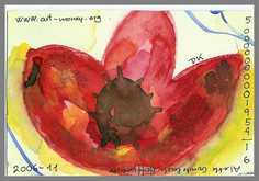 097 Art money 2006-011  - Akvarel p papir 12 x 18 cm - Alettes Maleri (akvarel og akryl)