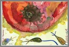 100 Art money 2006-014 - Akvarel p papir 12 x 18 cm - Alettes Maleri (akvarel og akryl)