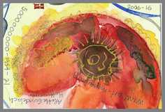 102 Art money 2006-016 - Akvarel p papir 18 x 12 cm - Alettes Maleri (akvarel og akryl)