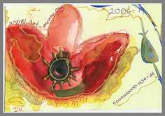 105 Art money 2006-019 - Akvarel p papir 18 x 12 cm - Alettes Maleri (akvarel og akryl)