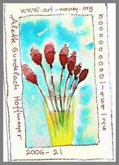 107 Art money 2006-021 - Akvarel p papir 18 x 12 cm - Alettes Maleri (akvarel og akryl)