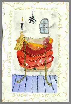 112 Art money 2006-025 - Akvarel p papir 18 x 12 cm - Alettes Maleri (akvarel og akryl)