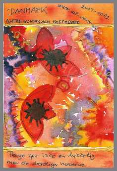 136 Art money 2007-042 - Akvarel p papir 18 x 12 cm - Alettes Maleri (akvarel og akryl)