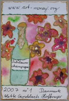 161 Jubilums artmoney 2007-01 - Akvarel p papir 18 x 12 cm - Alettes Maleri (akvarel og akryl)